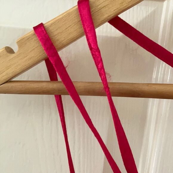 NEW Express Barbiecore Hot Pink Silky Deep V Neck Midi Satin Dress Gown 2 NWOT - Picture 8 of 11